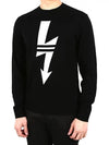 Lightning embroidery knit black man PBMA886 - NEIL BARRETT - BALAAN 3