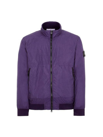 Garment Dyed Crinkle Reps Nylon Zip-up Jacket Purple - STONE ISLAND - BALAAN 1