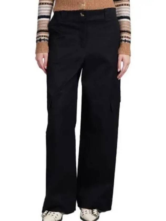 Herringbone Slacks Black - GANNI - BALAAN 2