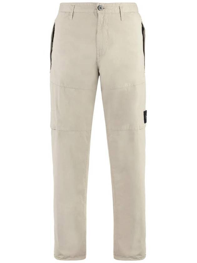 Waffen Patch Supima Cotton Cargo Pants Dove Gray - STONE ISLAND - BALAAN.