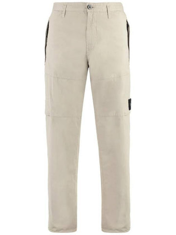 Wappen Patch Supima Cotton Cargo Straight Pants Dove Grey - STONE ISLAND - BALAAN 1