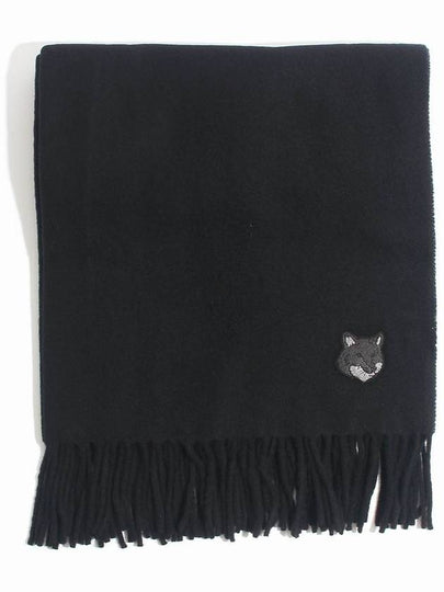 Wool Fox Head Muffler Black - MAISON KITSUNE - BALAAN 2