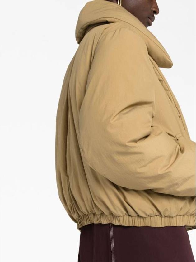 Double-Breasted Puffer Jacket Ochre Khaki - LEMAIRE - BALAAN 3