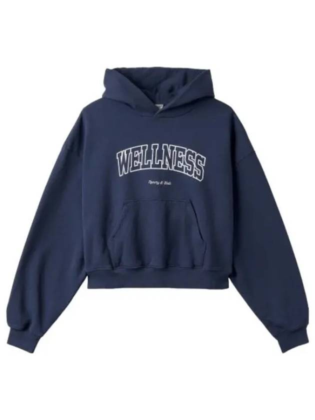 Wellness Ivy Hooded Navy T shirt Hoodie - SPORTY & RICH - BALAAN 1