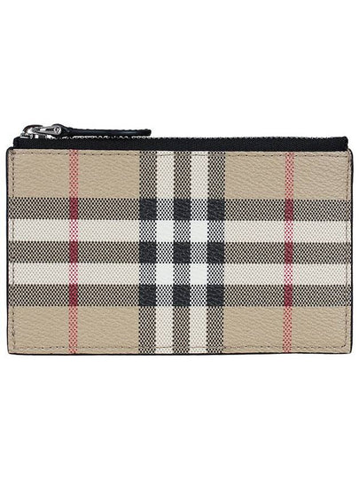 Vintage Check Leather Card Wallet Beige - BURBERRY - BALAAN 2