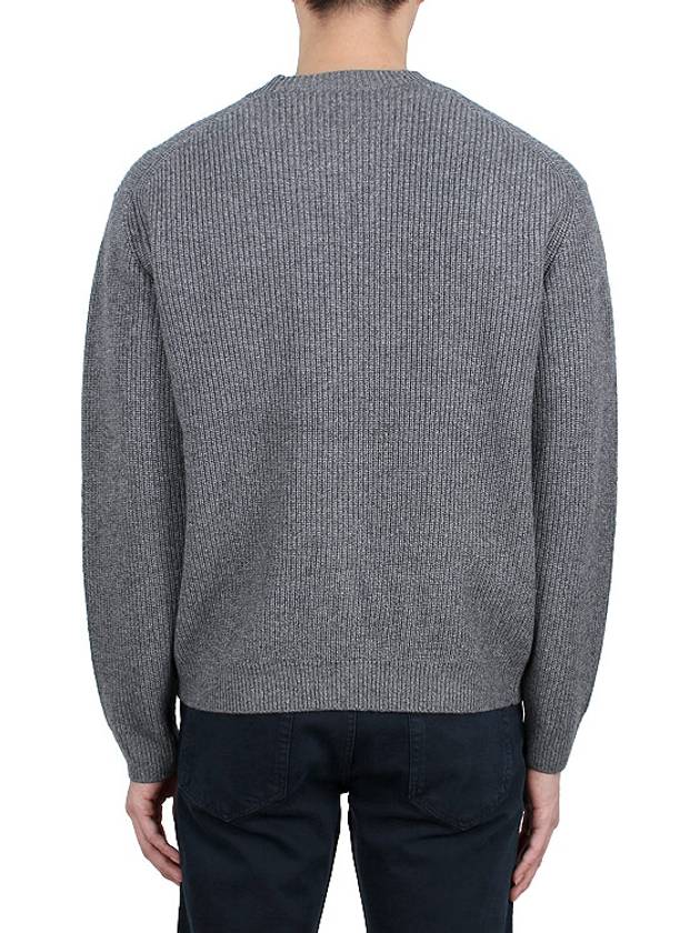 Bold Fox Head Patch Comfort Ribbed Cardigan Grey Melange - MAISON KITSUNE - BALAAN 6