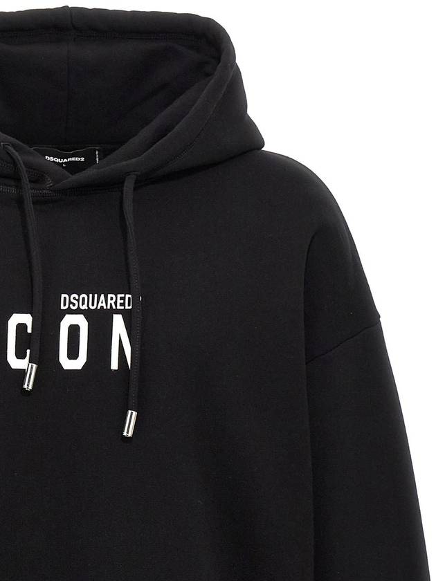 Icon Relax Fit Hoodie Sweatshirt Black - DSQUARED2 - BALAAN 5