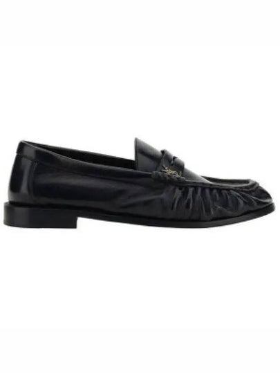 Le Signature Cassandre Logo Plaque Lamb Skin Loafer Black - SAINT LAURENT - BALAAN 2