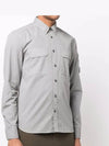 Men's Cavardine Waffen Button Long Sleeve Shirt Gray - CP COMPANY - BALAAN.