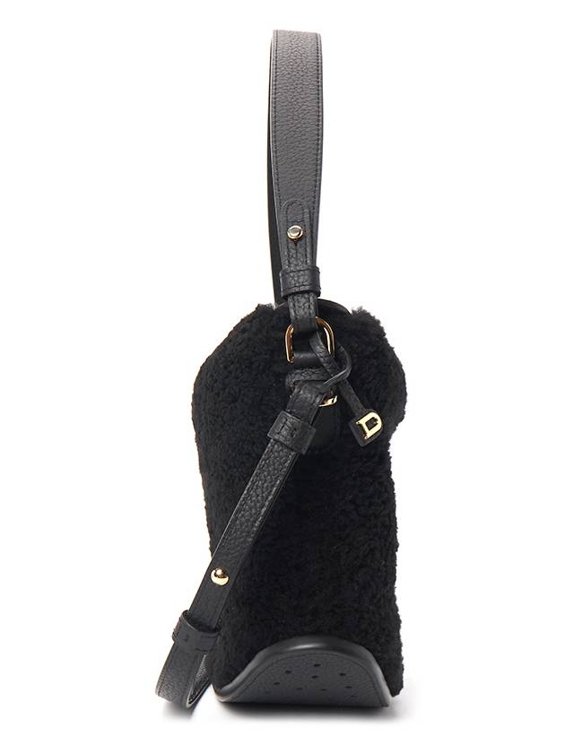 Pin Swing Teddy Shoulder Bag Black - DELVAUX - BALAAN 3