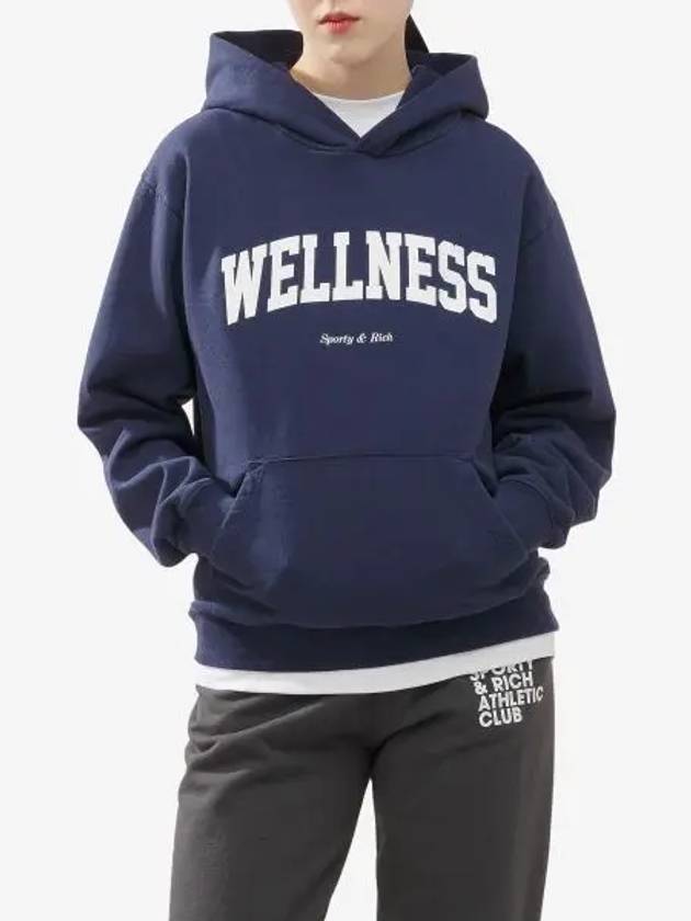 Wellness logo print hood navy HOAW2313NA - SPORTY & RICH - BALAAN 1