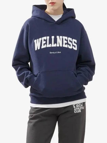 Wellness logo print hood navy HOAW2313NA - SPORTY & RICH - BALAAN 1