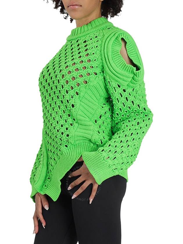 Stella McCartney Ladies Green Fluo Oversized Textured Mesh Sweater, Brand Size 40 (US Size 6) - STELLA MCCARTNEY - BALAAN 3