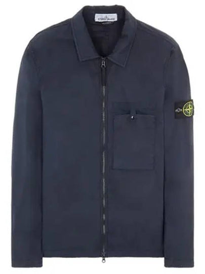 Wappen Patch Supima Twill Stretch Cotton Zip-up Jacket Navy - STONE ISLAND - BALAAN 2