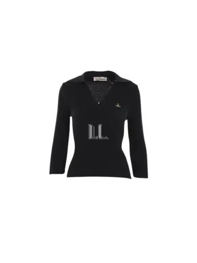 ORB Polo Cashmere Knit Top Black - VIVIENNE WESTWOOD - BALAAN 2