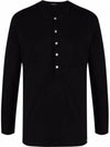 Henry Neck Long Sleeve T-Shirt Black - TOM FORD - BALAAN 3