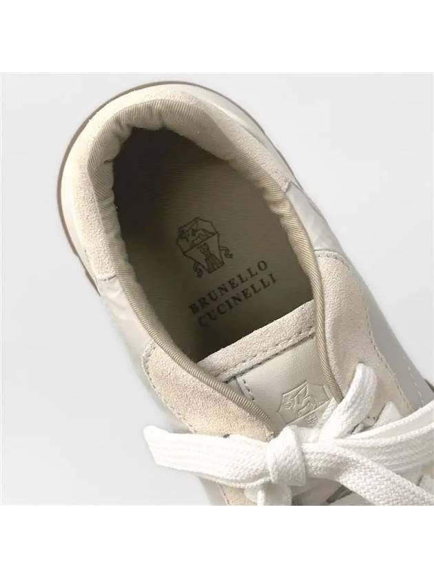 Suede Techno Fabric Runner Low Top Sneakers White - BRUNELLO CUCINELLI - BALAAN 9