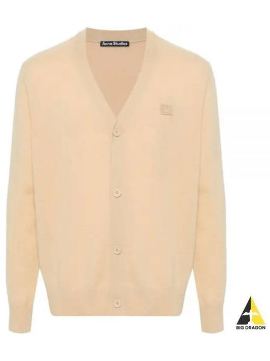 Face Logo Applique Wool Cardigan Beige - ACNE STUDIOS - BALAAN 2