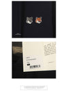 Men's Double Fox Head Patch Cotton Hoodie Navy - MAISON KITSUNE - BALAAN 6