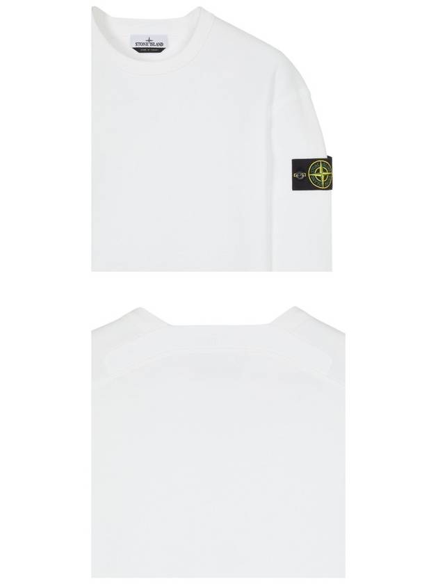 Wappen Patch Crew Neck Cotton Sweatshirt White - STONE ISLAND - BALAAN 6