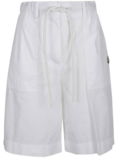 Highwaist Drawstring Shorts White - MONCLER - BALAAN 1