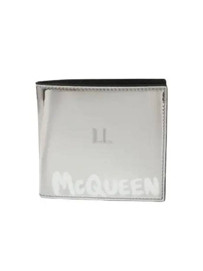 Logo Bifold Half Wallet Silver - ALEXANDER MCQUEEN - BALAAN 2