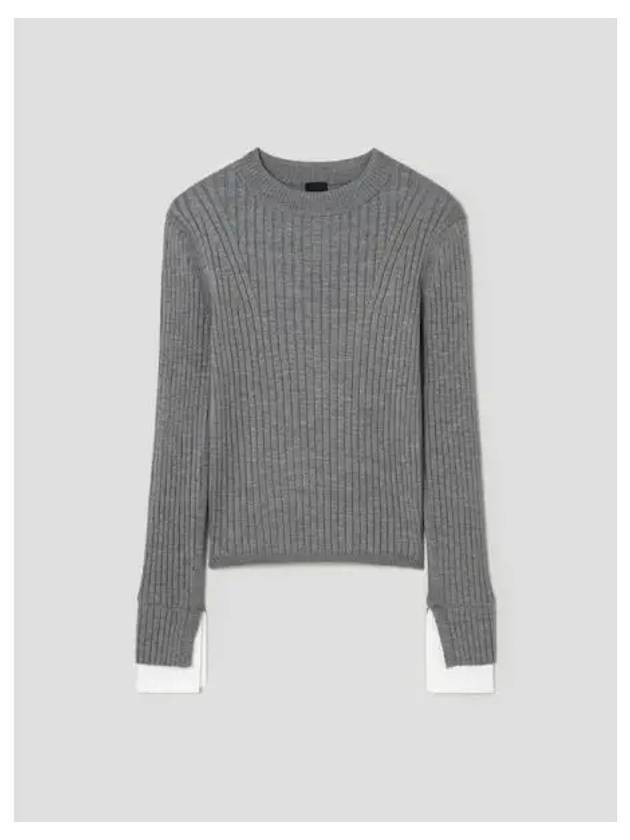 Woven Patch Round Pullover Knit Gray Domestic Product GM0024070138202 - JUUN.J - BALAAN 1