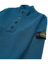 Wappen Patch Button Knit Top Petrol Green - STONE ISLAND - BALAAN 4