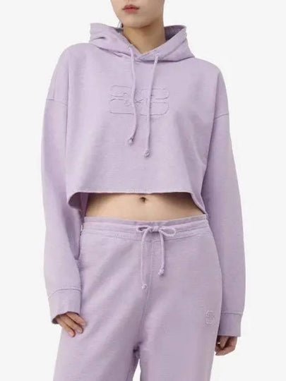 Crop Logo Hoodie Purple - GANNI - BALAAN 2