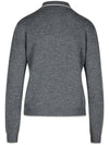 Cashmere Blend Polo Knit Top Grey - MSGM - BALAAN 4