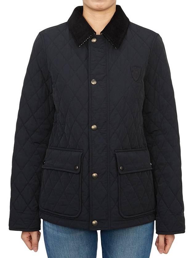 Corduroy Collar Quilted Jacket Black - BURBERRY - BALAAN 3