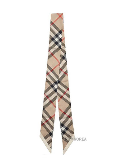 Skinny Check Silk Scarf Archive Beige - BURBERRY - BALAAN 2