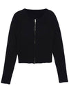 Patch Rib Two-Way Zip-Up Cardigan Black - HARDCORE HAPPINESS - BALAAN 4