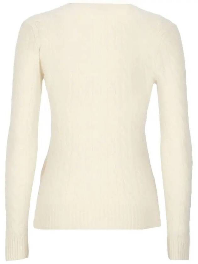 Kimberly Embroidered Logo Pony Cable Knit Top Cream - POLO RALPH LAUREN - BALAAN 4