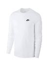 Men's NSW Club Long Sleeve T-Shirt White - NIKE - BALAAN 6