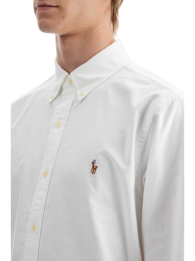 Embroidery Pony Oxford Long Sleeve Shirt White - POLO RALPH LAUREN - BALAAN 5