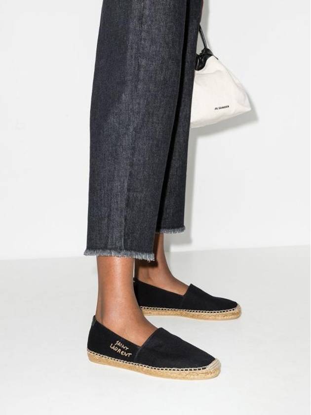 Women's Monogram Espadrilles Black - SAINT LAURENT - BALAAN 4