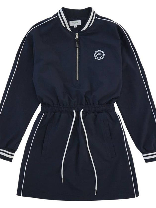 Windbreaker nylon half zip up long sleeve dress NAVY - MONBIRDIE GOLF - BALAAN 2