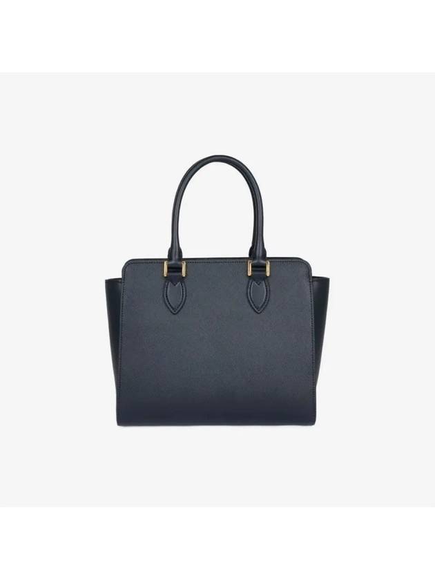 Triangle Logo Saffiano Tote Bag Black - PRADA - BALAAN 3