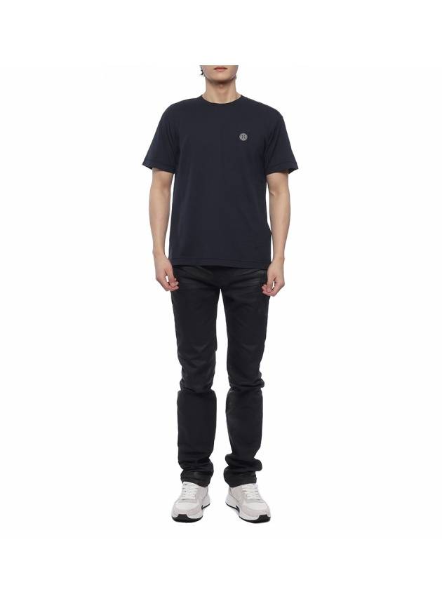 Logo Patch Short Sleeves T-Shirt Navy - STONE ISLAND - BALAAN 4