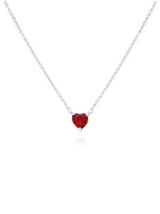 Sparkling Heart Halo Pendant Necklace Red - PANDORA - BALAAN 2