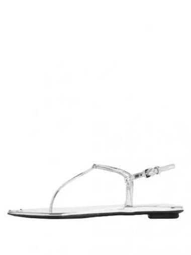 Triangular logo brushed leather sandals - PRADA - BALAAN 1