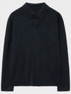 Cotton ribbed henley neck knit black - NOIRER - BALAAN 9