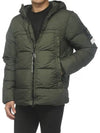 Men's Crinkle Reps Hooded Down Padding Dark Green - STONE ISLAND - BALAAN 4