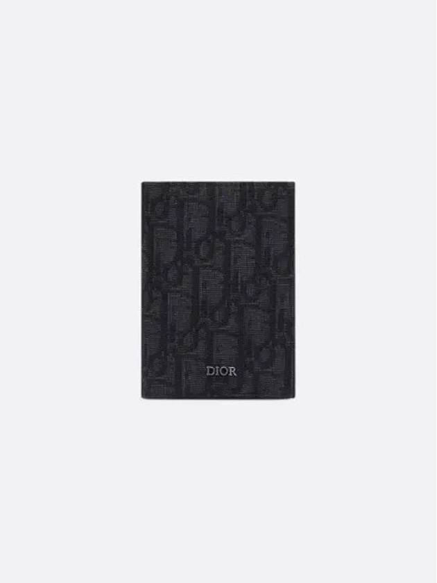 Bi-Fold Card Holder Black  Oblique Jacquard - DIOR - BALAAN 2