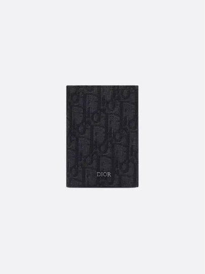 Bi-Fold Card Holder Black  Oblique Jacquard - DIOR - BALAAN 2