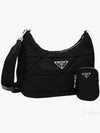 Triangle Logo Re-nylon Paddde Hobo Cross Bag Black - PRADA - BALAAN 2