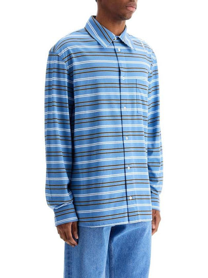 light blue cotton turtleneck polo with horizontal stripes - MARNI - BALAAN 2