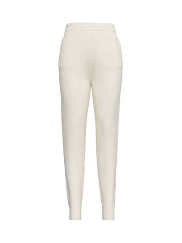 DELTA Wool Cashmere Logo Track Pants White - MAX MARA - BALAAN.