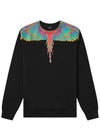 Neon Wings Cotton Sweatshirt Black - MARCELO BURLON - BALAAN 2